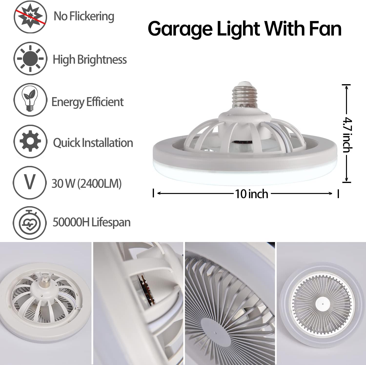Φωτιστικό E27 Οροφής με Ανεμιστήρα 30W με 3 Ρυθμίσεις Λειτουργίας Φωτιστικό E27 Οροφής με Ανεμιστήρα 30W με 3 Ρυθμίσεις Λειτουργίας