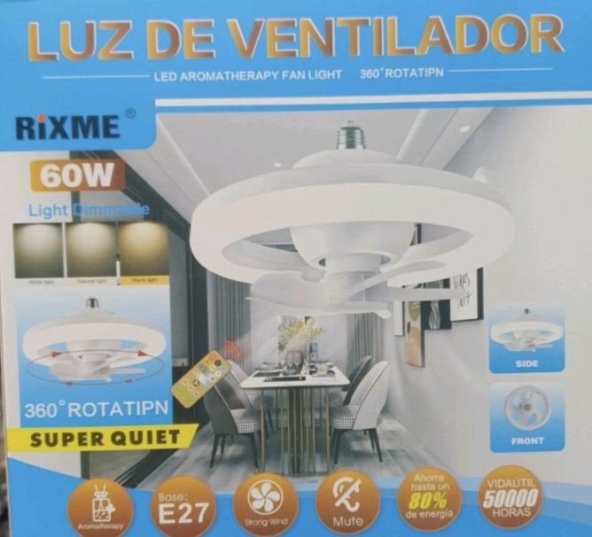 Φωτιστικό LED Οροφής Rixme 60W με Ανεμιστήρα 360° και Τηλεχειριστήριο Φωτιστικό LED Οροφής Rixme 60W με Ανεμιστήρα 360° και Τηλεχειριστήριο