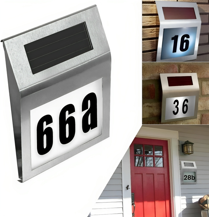Φωτιζόμενη Ηλιακή Πινακίδα Αρίθμησης Οικίας & Δρόμου με Φωτοκύτταρο Φωτιζόμενη Ηλιακή Πινακίδα Αρίθμησης Οικίας & Δρόμου με Φωτοκύτταρο