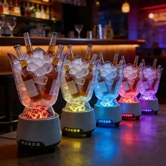 Φωτιζόμενη Σαμπανιέρα/Κουβάς Πάγου 1.5L - Με Bluetooth Ηχείο & Μικρόφωνο Karaoke - Andowl Φωτιζόμενη Σαμπανιέρα/Κουβάς Πάγου 1.5L - Με Bluetooth Ηχείο & Μικρόφωνο Karaoke - Andowl