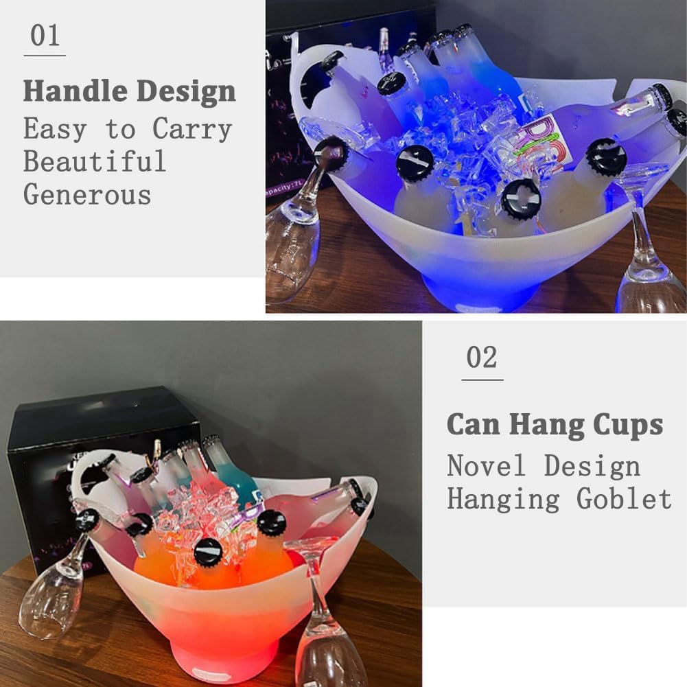 Φωτιζόμενη Σαμπανιέρα/Κουβάς Πάγου 7L - Με Bluetooth Ηχείο LED Φωτισμό RGB - Andowl Φωτιζόμενη Σαμπανιέρα/Κουβάς Πάγου 7L - Με Bluetooth Ηχείο LED Φωτισμό RGB - Andowl