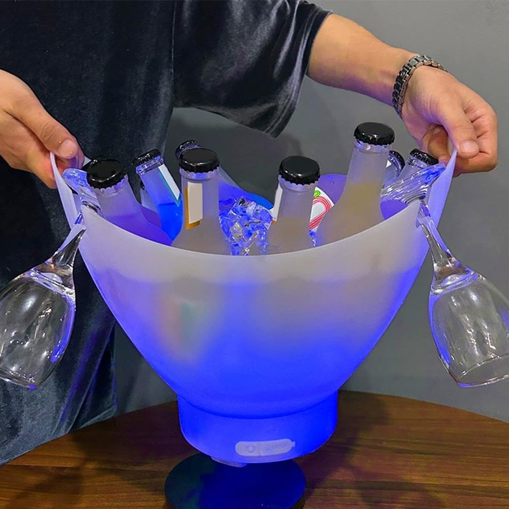 Φωτιζόμενη Σαμπανιέρα/Κουβάς Πάγου 7L - Με Bluetooth Ηχείο LED Φωτισμό RGB - Andowl Φωτιζόμενη Σαμπανιέρα/Κουβάς Πάγου 7L - Με Bluetooth Ηχείο LED Φωτισμό RGB - Andowl