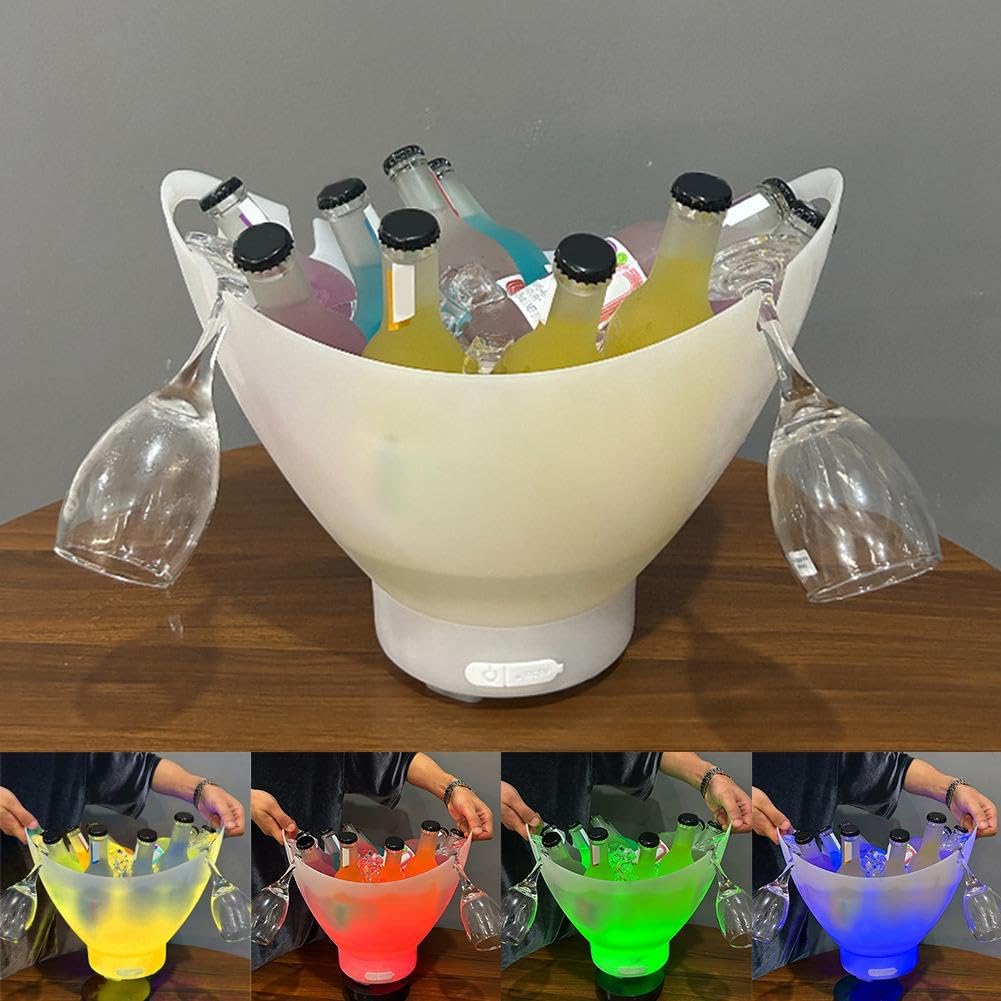 Φωτιζόμενη Σαμπανιέρα/Κουβάς Πάγου 7L - Με Bluetooth Ηχείο LED Φωτισμό RGB - Andowl Φωτιζόμενη Σαμπανιέρα/Κουβάς Πάγου 7L - Με Bluetooth Ηχείο LED Φωτισμό RGB - Andowl