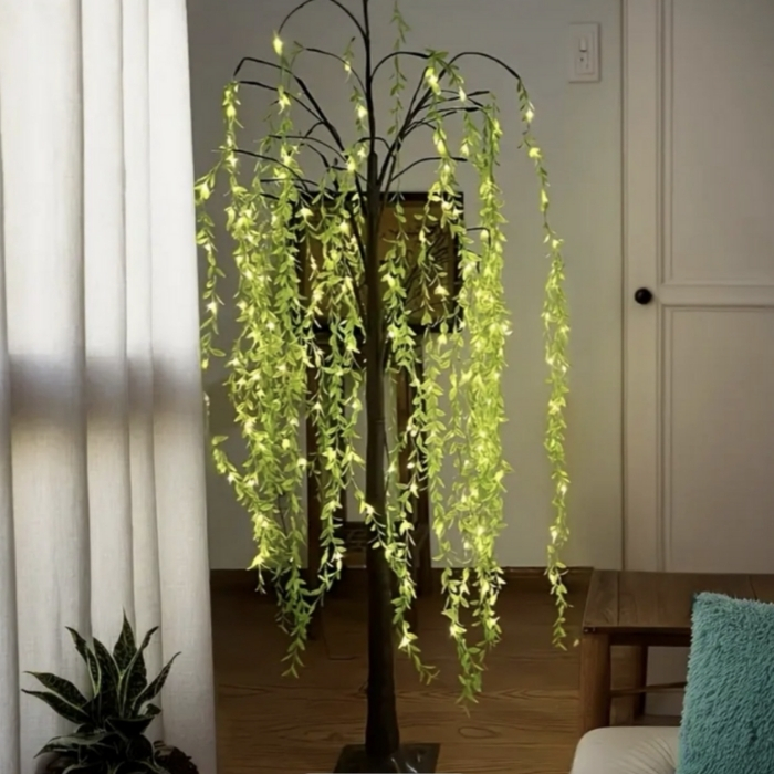 Φωτιζόμενο Δέντρο 560 LED με Θερμό Λευκό Φως & Πράσινα Φύλλα 180cm Φωτιζόμενο Δέντρο 560 LED με Θερμό Λευκό Φως & Πράσινα Φύλλα 180cm