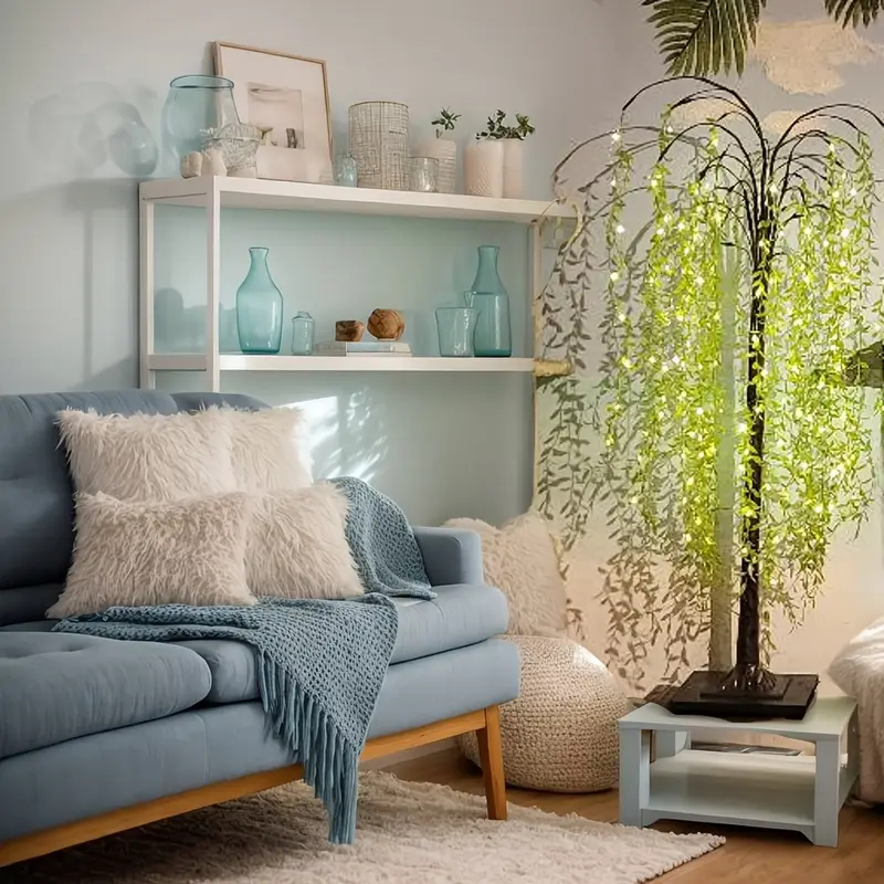 Φωτιζόμενο Δέντρο 560 LED με Θερμό Λευκό Φως & Πράσινα Φύλλα 180cm Φωτιζόμενο Δέντρο 560 LED με Θερμό Λευκό Φως & Πράσινα Φύλλα 180cm