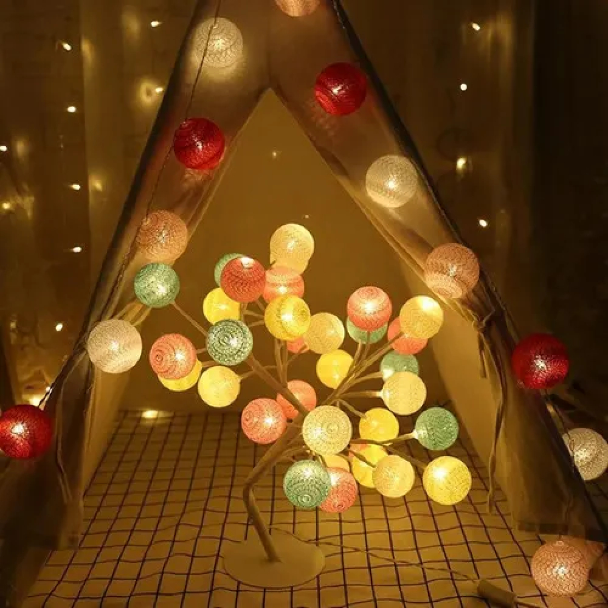 Φωτιζόμενο Διακοσμητικό Δεντράκι με 16 LED Χρωματιστές Μπάλες 45cm Φωτιζόμενο Διακοσμητικό Δεντράκι με 16 LED Χρωματιστές Μπάλες 45cm