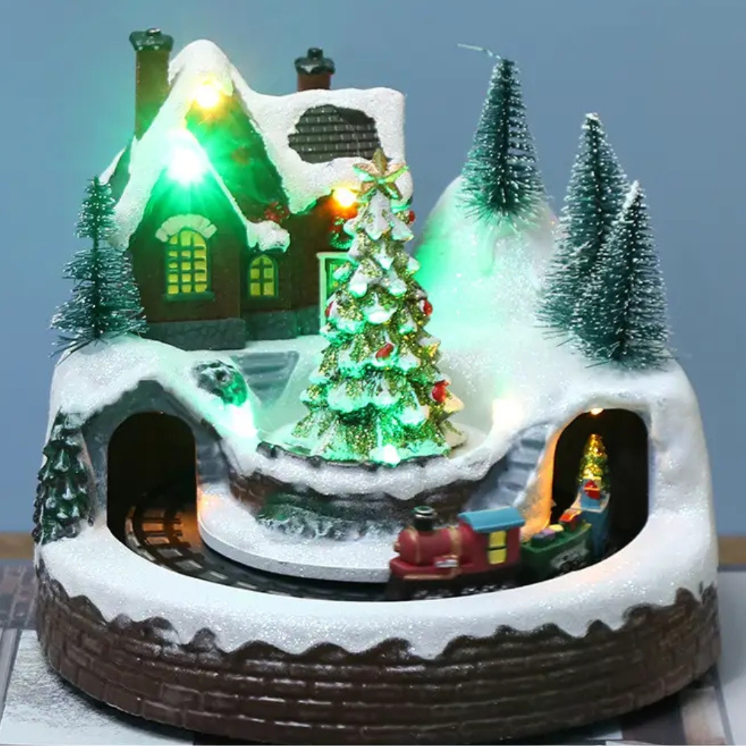 Φωτιζόμενο Χριστουγεννιάτικο Χιονισμένο Χωριό με Κίνηση και Μουσική Φωτιζόμενο Χριστουγεννιάτικο Χιονισμένο Χωριό με Κίνηση και Μουσική