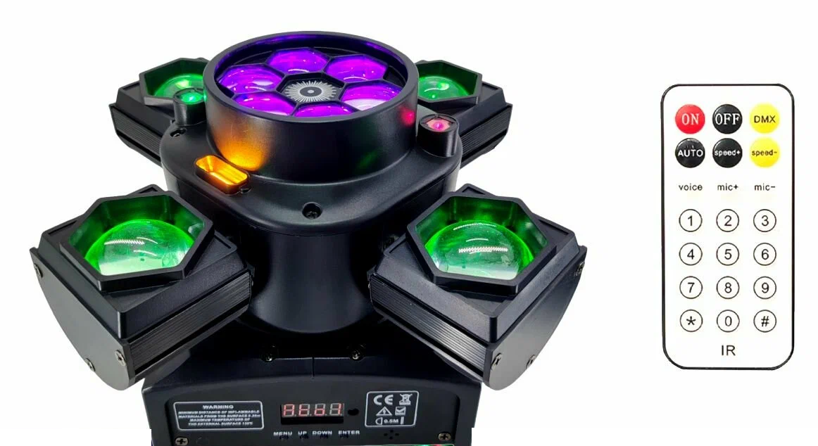 Φωτορυθμικό LED RGBW Multi-Effects Ρομποτική Κεφαλή 200W με Laser, Strober και Τηλεχειριστήριο Φωτορυθμικό LED RGBW Multi-Effects Ρομποτική Κεφαλή 200W με Laser, Strober και Τηλεχειριστήριο