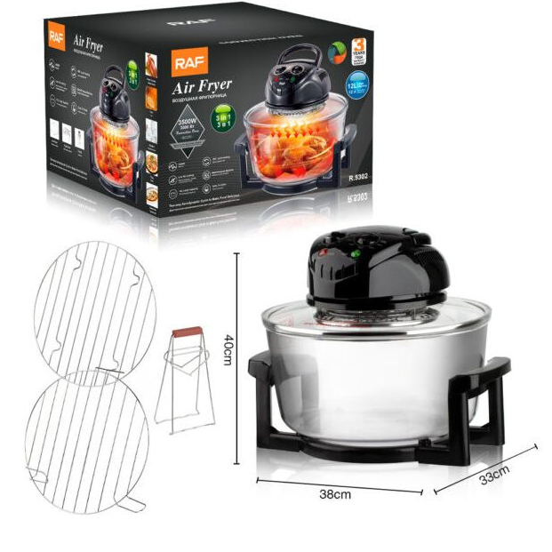 Φούρνος 12lt - Φουρνάκι Ρομπότ 3500W με Λάμπα Αλογόνου Ρυθμιζόμενο Θερμοστάτη Με Αέρα Και Χρονοδιακόπτη Raf Μαύρο Φούρνος 12lt - Φουρνάκι Ρομπότ 3500W με Λάμπα Αλογόνου Ρυθμιζόμενο Θερμοστάτη Με Αέρα Και Χρονοδιακόπτη Raf Μαύρο