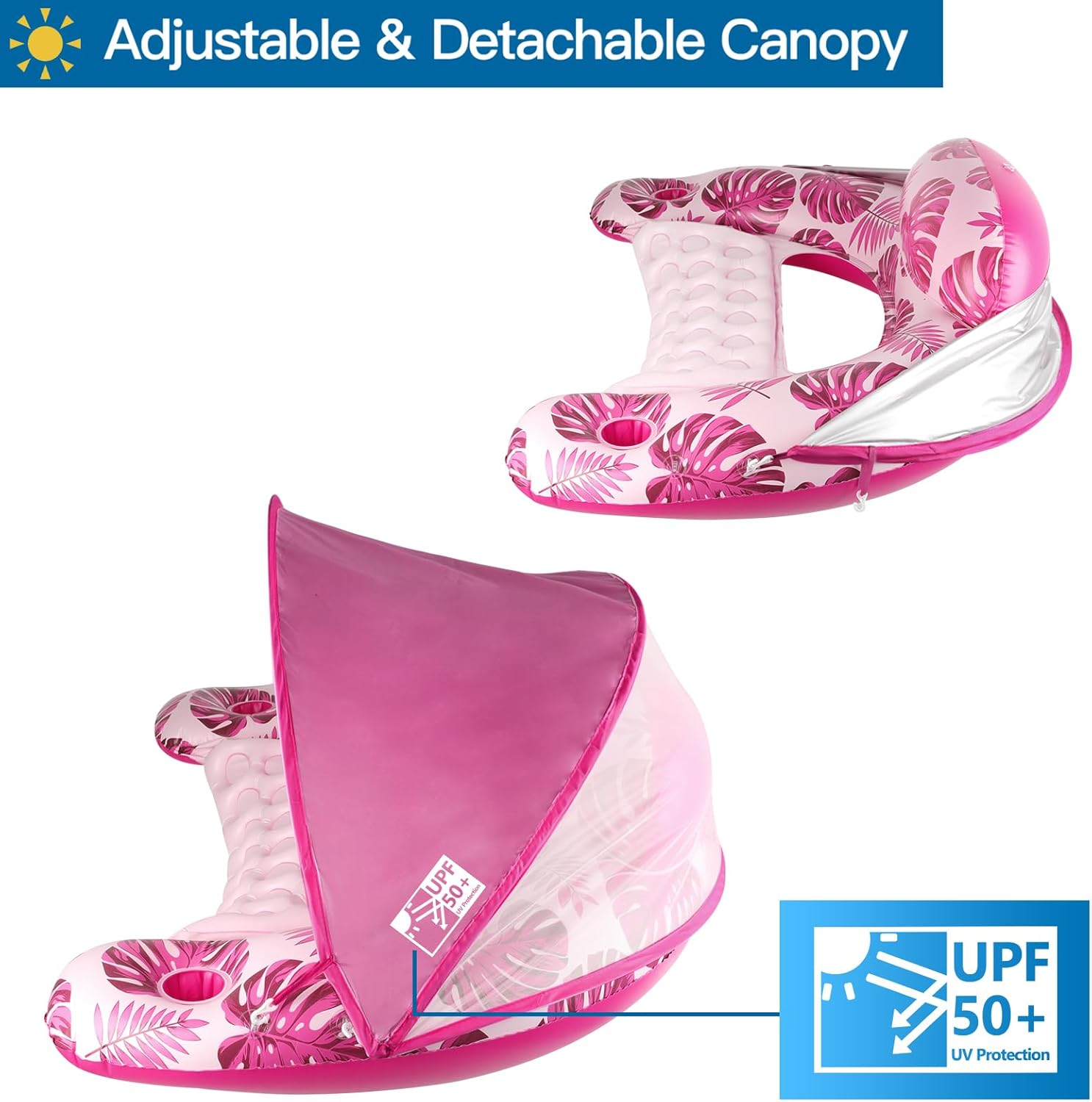 Φουσκωτή Καρέκλα Με Σκίαστρο Και Ποτηροθήκη Ιδανική για Πισίνα Και Θάλασσα 118x93cm Φουσκωτή Καρέκλα Με Σκίαστρο Και Ποτηροθήκη Ιδανική για Πισίνα Και Θάλασσα 118x93cm