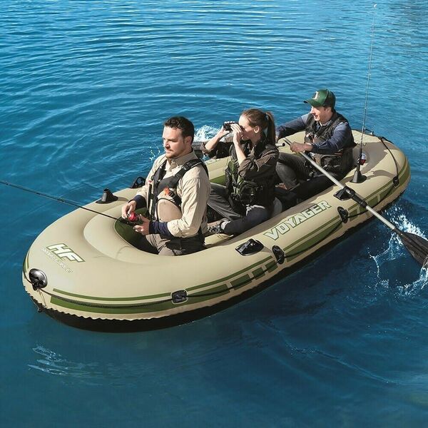 Φουσκωτή Βάρκα 3 Ατόμων με Κουπιά 348x142x151cm σε Καφέ - Πράσινο Χρώμα Voyager 500 Bestway Φουσκωτή Βάρκα 3 Ατόμων με Κουπιά 348x142x151cm σε Καφέ - Πράσινο Χρώμα Voyager 500 Bestway