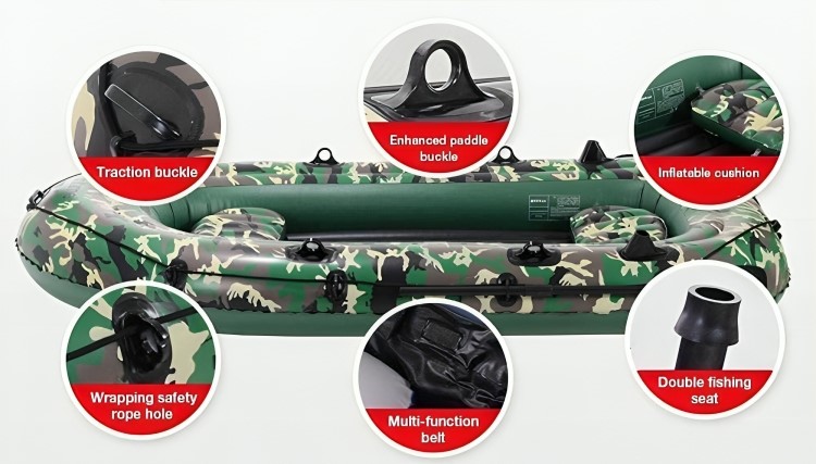 Φουσκωτή Βάρκα 4 Ατόμων - Σετ με Κουπιά, Τρόμπα και Κιτ Επιδιόρθωσης - Καμουφλάζ 272 x 152cm - Intime Φουσκωτή Βάρκα 4 Ατόμων - Σετ με Κουπιά, Τρόμπα και Κιτ Επιδιόρθωσης - Καμουφλάζ 272 x 152cm - Intime