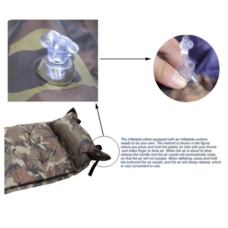 Φουσκωτό Στρώμα Camouflage για Camping με Μαξιλάρι 180 x 60 x 2.5cm Φουσκωτό Στρώμα Camouflage για Camping με Μαξιλάρι 180 x 60 x 2.5cm