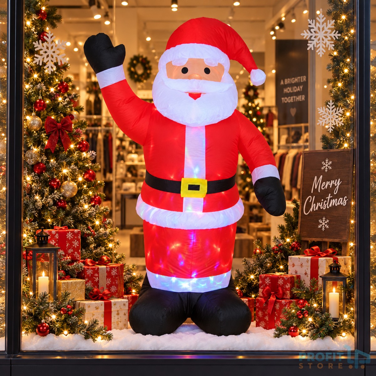 Φουσκωτός Άγιος Βασίλης 180cm με Extra Bright LED Φωτισμό Φουσκωτός Άγιος Βασίλης 180cm με Extra Bright LED Φωτισμό