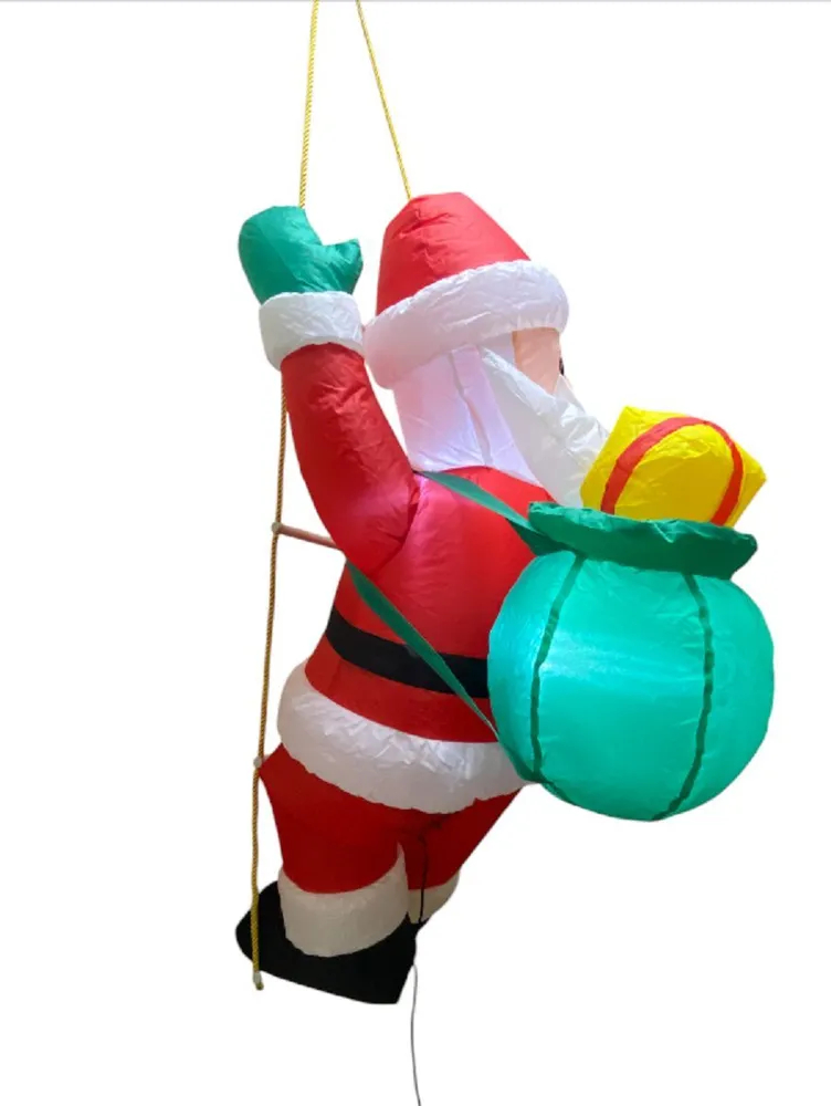 Φουσκωτός Φωτιζόμενος Άγιος Βασίλης LED 120 cm με Σκάλα και Σάκο Φουσκωτός Φωτιζόμενος Άγιος Βασίλης LED 120 cm με Σκάλα και Σάκο