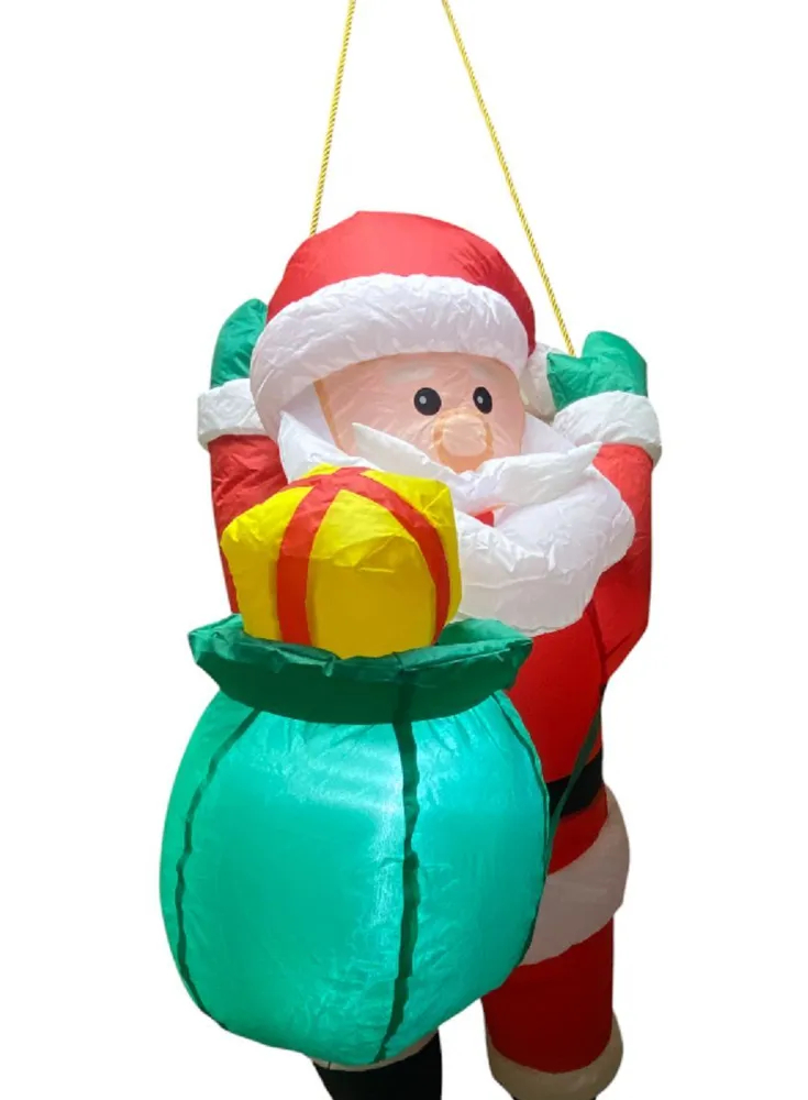 Φουσκωτός Φωτιζόμενος Άγιος Βασίλης LED 120 cm με Σκάλα και Σάκο Φουσκωτός Φωτιζόμενος Άγιος Βασίλης LED 120 cm με Σκάλα και Σάκο