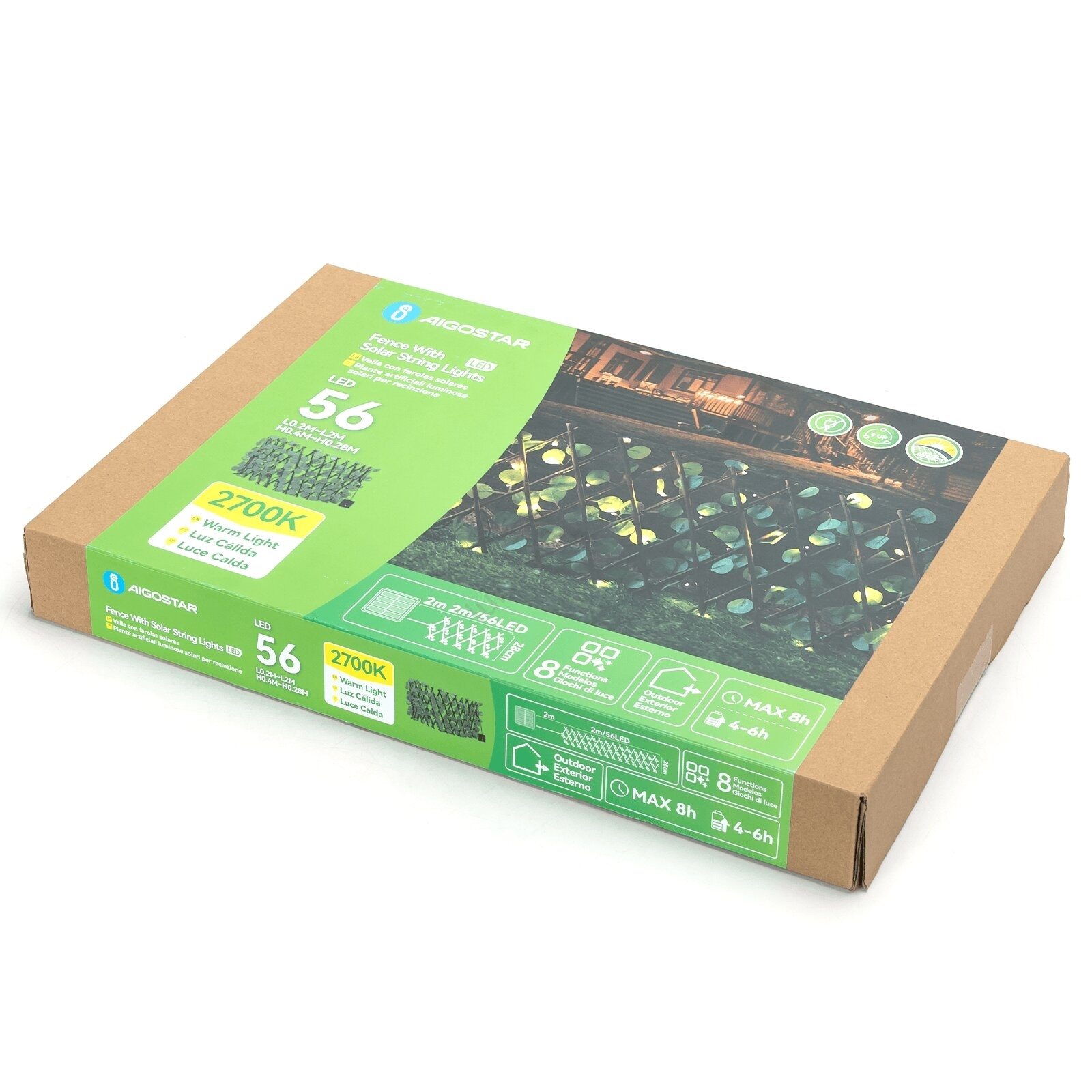 Φράχτης Κήπου με 56 LED Ηλιακού Φωτισμού 2x0,4m Φράχτης Κήπου με 56 LED Ηλιακού Φωτισμού 2x0,4m