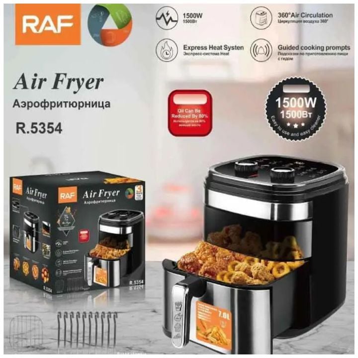 Raf Φριτέζα αέρος 7Lt για Υγιεινό Μαγείρεμα Χωρίς Λάδι 1500W Raf Φριτέζα αέρος 7Lt για Υγιεινό Μαγείρεμα Χωρίς Λάδι 1500W