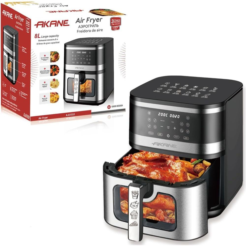 Φριτέζα Αέρος 8L 1700W με Οθόνη Αφής AKANE Φριτέζα Αέρος 8L 1700W με Οθόνη Αφής AKANE
