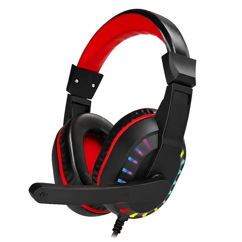 Gaming Ακουστικά Stereo Tactical με RGB Φωτισμό και 40mm Drivers, Αποσπώμενο Μικρόφωνο και Άνετα Μαξιλαράκια Gaming Ακουστικά Stereo Tactical με RGB Φωτισμό και 40mm Drivers, Αποσπώμενο Μικρόφωνο και Άνετα Μαξιλαράκια