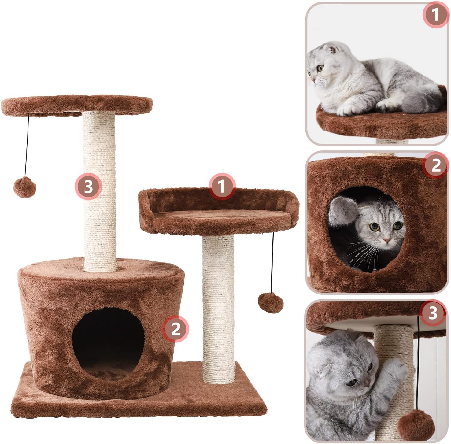 Γατόδεντρο με Ονυχοδρόμιο 2 Επιπέδων & Σπιτάκι 60 cm - Nobleza Γατόδεντρο με Ονυχοδρόμιο 2 Επιπέδων & Σπιτάκι 60 cm - Nobleza