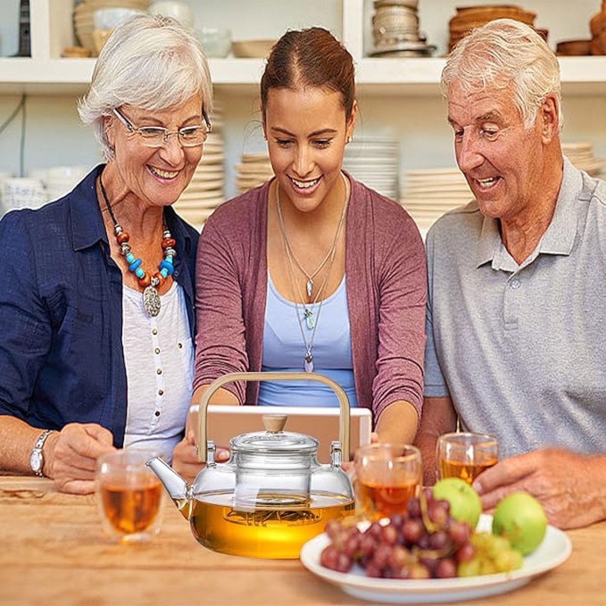 Γυάλινη Τσαγιέρα 900ml με Φίλτρο και Ξύλινη Λαβή Γυάλινη Τσαγιέρα 900ml με Φίλτρο και Ξύλινη Λαβή