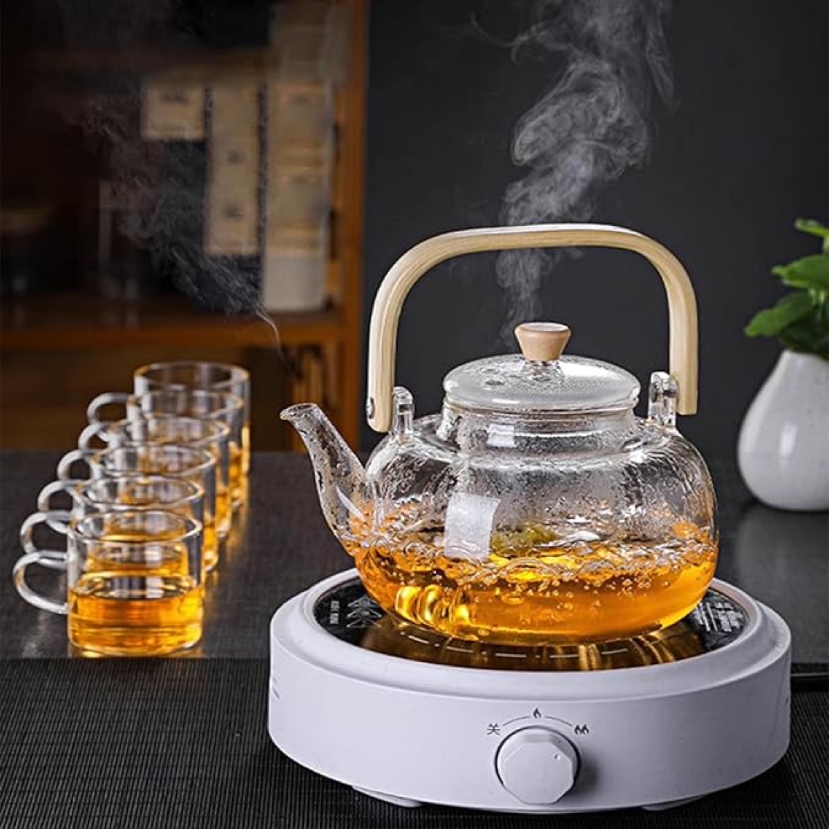 Γυάλινη Τσαγιέρα 900ml με Φίλτρο και Ξύλινη Λαβή Γυάλινη Τσαγιέρα 900ml με Φίλτρο και Ξύλινη Λαβή