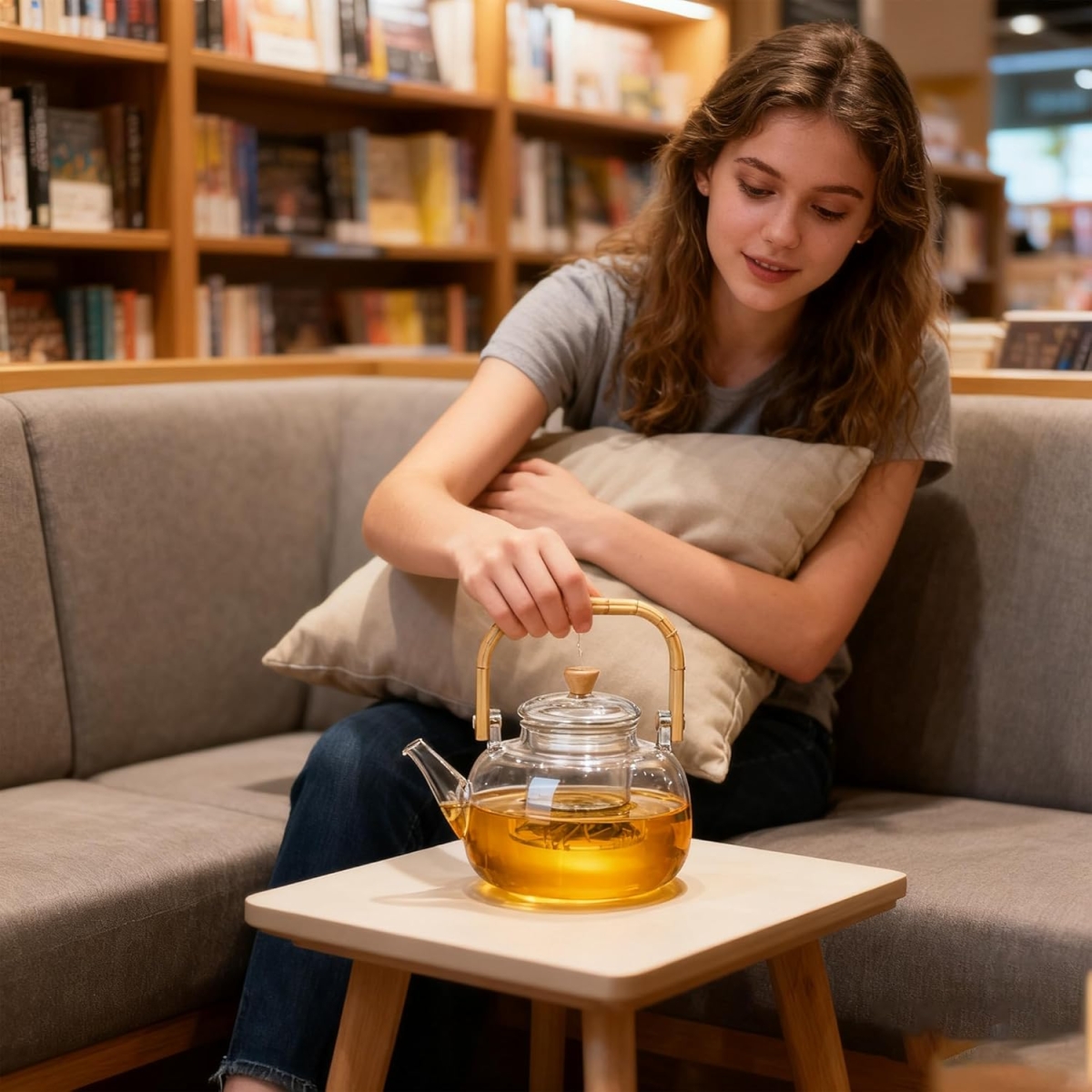 Γυάλινη Τσαγιέρα 900ml με Φίλτρο και Ξύλινη Λαβή Γυάλινη Τσαγιέρα 900ml με Φίλτρο και Ξύλινη Λαβή