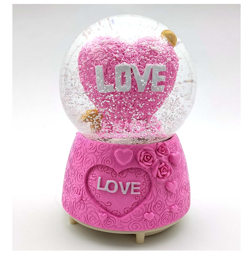 Γυάλινη Χιονόμπαλα με Καρδιά σε Σχήμα Τριαντάφυλλου με Βέλος Love 12×14.5cm Γυάλινη Χιονόμπαλα με Καρδιά σε Σχήμα Τριαντάφυλλου με Βέλος Love 12×14.5cm