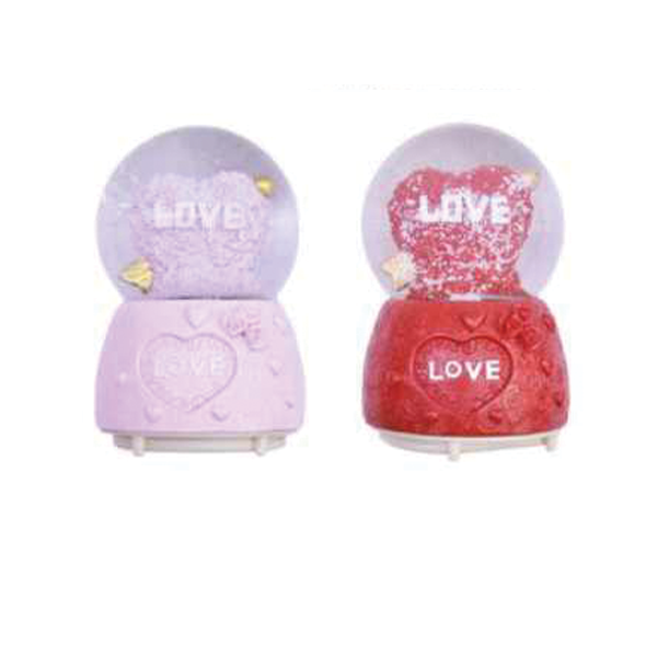 Γυάλινη Χιονόμπαλα με Καρδιά σε Σχήμα Τριαντάφυλλου με Βέλος Love 12×14.5cm Γυάλινη Χιονόμπαλα με Καρδιά σε Σχήμα Τριαντάφυλλου με Βέλος Love 12×14.5cm