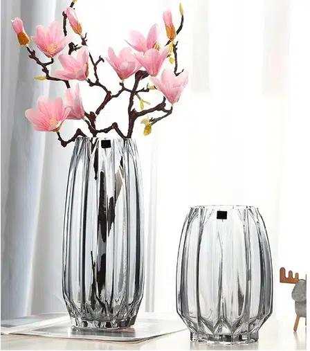 Γυάλινο Aνθοδοχείο με Aνάγλυφη Eπιφάνεια “Elegance Grey Long” Διαστάσεις 13x30cm Γυάλινο Aνθοδοχείο με Aνάγλυφη Eπιφάνεια “Elegance Grey Long” Διαστάσεις 13x30cm