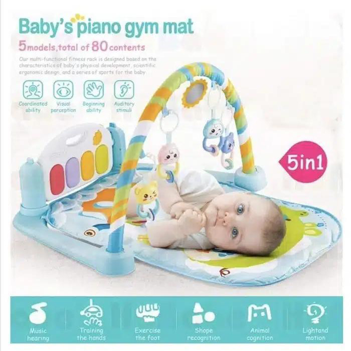 Γυμναστήριο Χαλάκι Δραστηριοτήτων με Πιάνο & Ήχους Ζώων 5 σε 1 Γυμναστήριο Χαλάκι Δραστηριοτήτων με Πιάνο & Ήχους Ζώων 5 σε 1