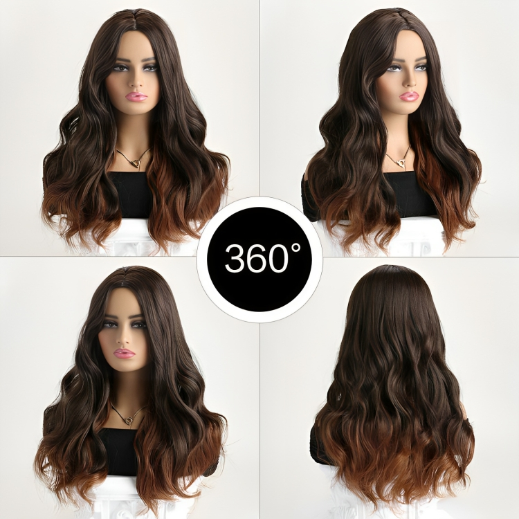 Γυναικεία Συνθετική Περούκα - Καφέ Όμπρε Μαλλιά με Ελαφριά Μπούκλα Γυναικεία Συνθετική Περούκα - Καφέ Όμπρε Μαλλιά με Ελαφριά Μπούκλα