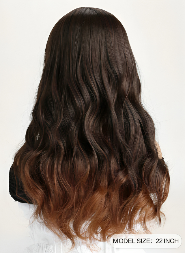 Γυναικεία Συνθετική Περούκα - Καφέ Όμπρε Μαλλιά με Ελαφριά Μπούκλα Γυναικεία Συνθετική Περούκα - Καφέ Όμπρε Μαλλιά με Ελαφριά Μπούκλα