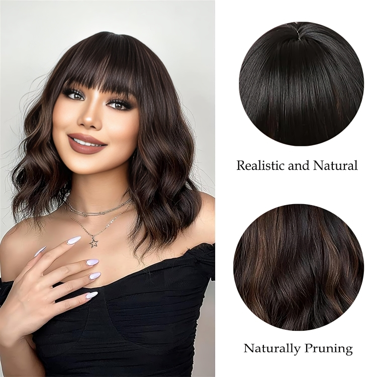 Γυναικεία Συνθετική Περούκα - Κοντή με Κυματιστό Χτένισμα και Αφέλειες - 3 Χρώματα Γυναικεία Συνθετική Περούκα - Κοντή με Κυματιστό Χτένισμα και Αφέλειες - 3 Χρώματα