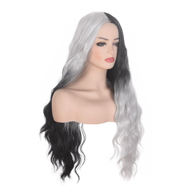 Γυναικεία Περούκα - Κυματιστή Μισή Άσπρη Μισή Μαύρη Γυναικεία Περούκα - Κυματιστή Μισή Άσπρη Μισή Μαύρη