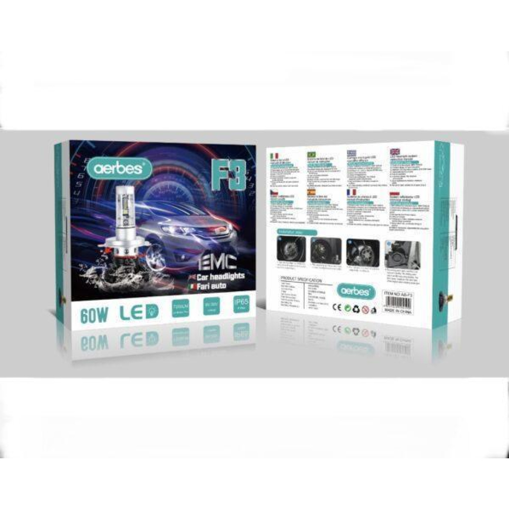 H7 Σετ 2 Τεμάχια Led Λάμπες F3 Αυτοκινήτου 60W 7200lm με Δέσμη 360° και Αδιάβροχη Προστασία IP65 - Led Headlight H7 Σετ 2 Τεμάχια Led Λάμπες F3 Αυτοκινήτου 60W 7200lm με Δέσμη 360° και Αδιάβροχη Προστασία IP65 - Led Headlight