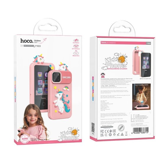 HOCO Παιδικό Κινητό Τηλέφωνο 2.8 Ιντσών με Ενσωματωμένα Παιχνίδια και Κάμερα Ροζ Μονόκερος-Smartphone Y103 HOCO Παιδικό Κινητό Τηλέφωνο 2.8 Ιντσών με Ενσωματωμένα Παιχνίδια και Κάμερα Ροζ Μονόκερος-Smartphone Y103