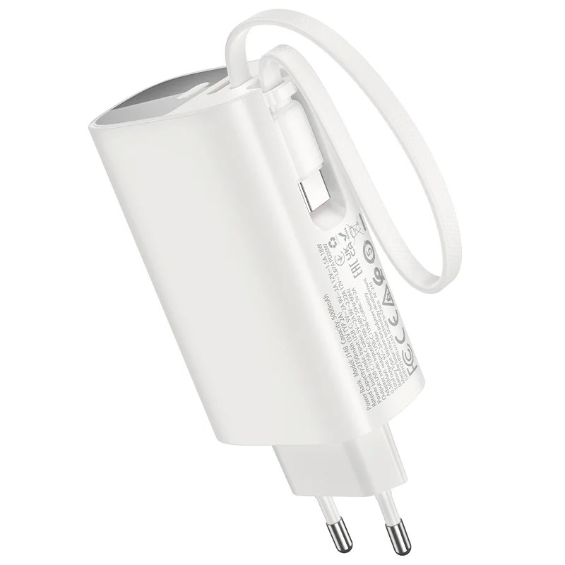 Hoco Power Bank 5000mAh – Φορτιστής και Powerbank με USB-C Καλώδιο, PD 20W, LED Display, Ταχυφόρτιση Hoco Power Bank 5000mAh – Φορτιστής και Powerbank με USB-C Καλώδιο, PD 20W, LED Display, Ταχυφόρτιση