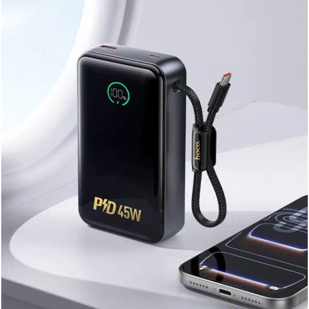 Hoco Shine Power Bank 20.000mAh 45W με 2 Θύρες και Ενσωματωμένο Type-C Hoco Shine Power Bank 20.000mAh 45W με 2 Θύρες και Ενσωματωμένο Type-C