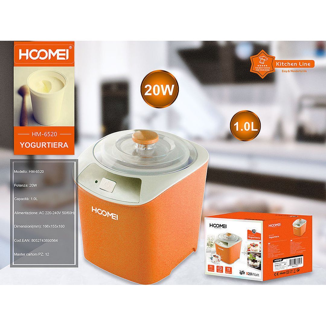 Hoomei Αυτόματος Παρασκευαστής Γιαουρτιού 20W με Χωρητικότητα 1lt - Πορτοκαλί Hoomei Αυτόματος Παρασκευαστής Γιαουρτιού 20W με Χωρητικότητα 1lt - Πορτοκαλί