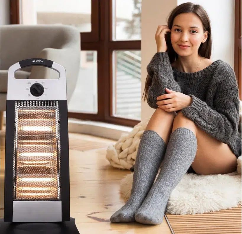 Hoomei Επιδαπέδια Περιστρεφόμενη Σόμπα - Θερμαντικό Σώμα Αλογόνου 1200W με 3 Λαμπτήρες και 3 Σκάλες Θέρμανσης Hoomei Επιδαπέδια Περιστρεφόμενη Σόμπα - Θερμαντικό Σώμα Αλογόνου 1200W με 3 Λαμπτήρες και 3 Σκάλες Θέρμανσης