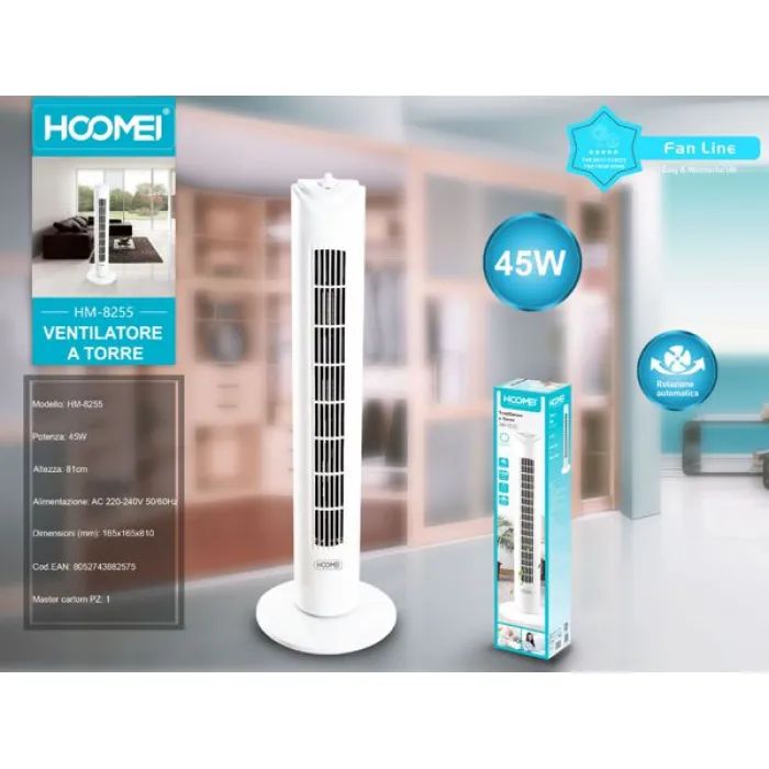 Hoomei Επιδαπέδιος Περιστρεφόμενος Ανεμιστήρας Πύργος 45W - Χρονοδιακόπτη & 3 Ταχύτητες Hoomei Επιδαπέδιος Περιστρεφόμενος Ανεμιστήρας Πύργος 45W - Χρονοδιακόπτη & 3 Ταχύτητες