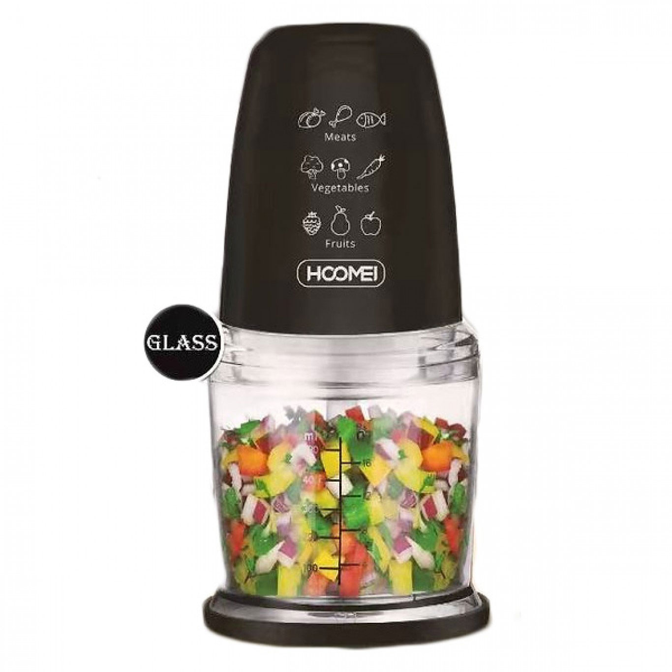 Hoomei Multi-Πολυκόπτης 260W με Λεπίδες από Ανοξείδωτο Ατσάλι & Δοχείο 500ml Hoomei Multi-Πολυκόπτης 260W με Λεπίδες από Ανοξείδωτο Ατσάλι & Δοχείο 500ml