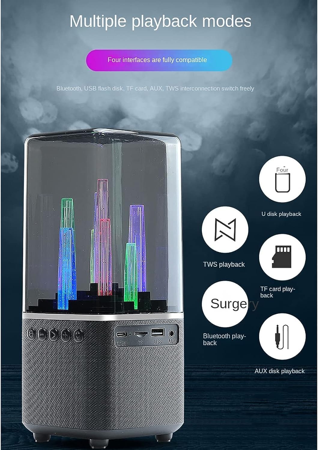 Hotbox Ηχείο Bluetooth 5W με LED - Συνδεσιμότητα με AUX / 3.5mm, MicroSD, USB Hotbox Ηχείο Bluetooth 5W με LED - Συνδεσιμότητα με AUX / 3.5mm, MicroSD, USB
