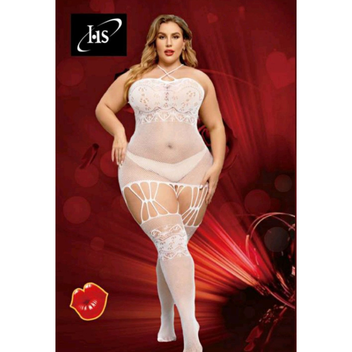 HS Σέξι Γυναικείο Plus Size Ολόσωμο See Through Εσώρουχο One Size - Λευκό HS Σέξι Γυναικείο Plus Size Ολόσωμο See Through Εσώρουχο One Size - Λευκό