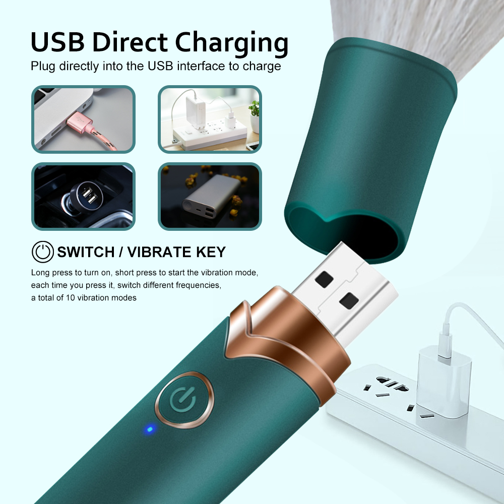 Ηλεκτρική Φορητή Καλλυντική Βούρτσα Μακιγιάζ - Δονητής με 10 Λειτουργίες Δόνησης Αδιάβροχη Επαναφορτιζόμενη USB Ηλεκτρική Φορητή Καλλυντική Βούρτσα Μακιγιάζ - Δονητής με 10 Λειτουργίες Δόνησης Αδιάβροχη Επαναφορτιζόμενη USB