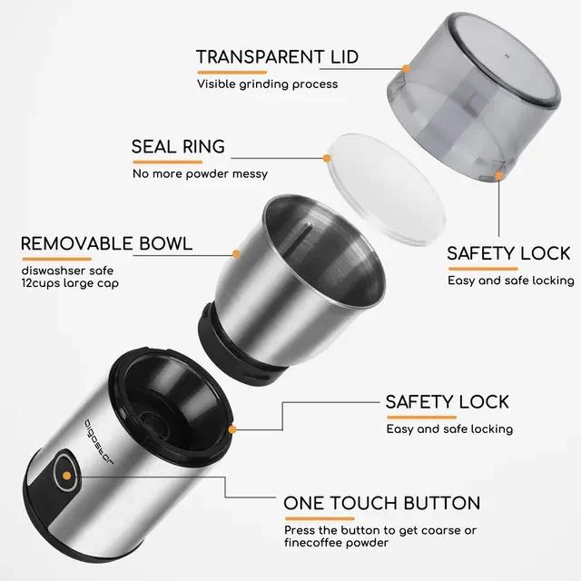 Ηλεκτρική Μηχανή Άλεσης Καφέ 200W Aigostar Ηλεκτρική Μηχανή Άλεσης Καφέ 200W Aigostar