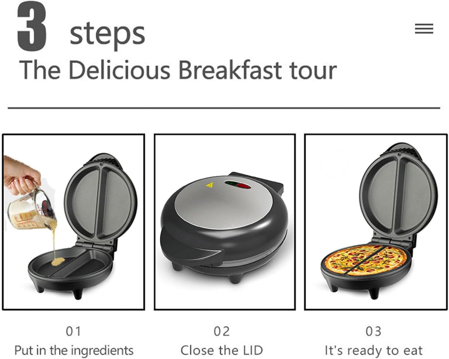 Ηλεκτρική Ομελετιέρα 850W Διπλής Θέρμανσης με Αντικολλητικές Πλάκες & LED Ένδειξη - Raf Ηλεκτρική Ομελετιέρα 850W Διπλής Θέρμανσης με Αντικολλητικές Πλάκες & LED Ένδειξη - Raf