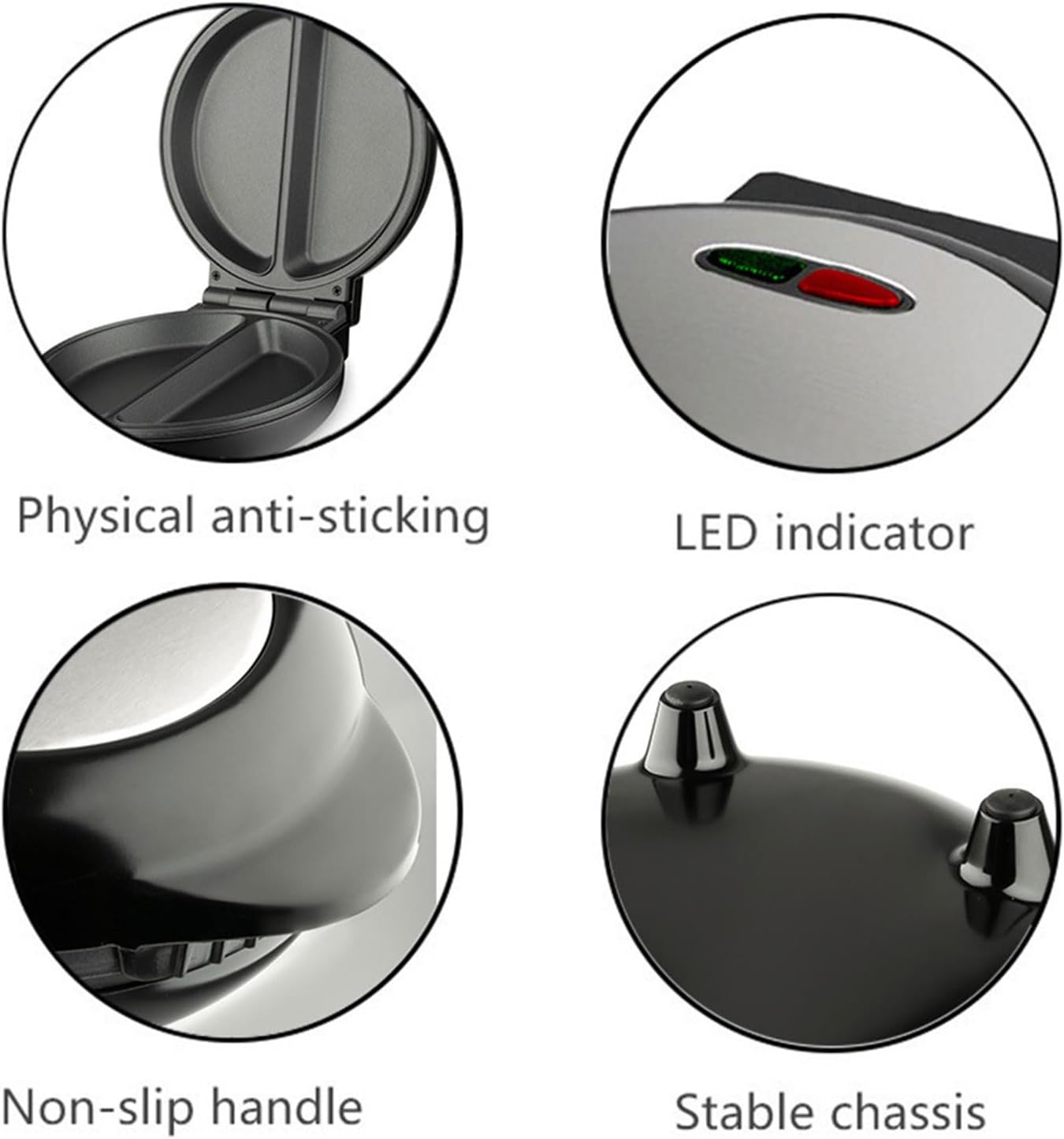 Ηλεκτρική Ομελετιέρα 850W Διπλής Θέρμανσης με Αντικολλητικές Πλάκες & LED Ένδειξη - Raf Ηλεκτρική Ομελετιέρα 850W Διπλής Θέρμανσης με Αντικολλητικές Πλάκες & LED Ένδειξη - Raf